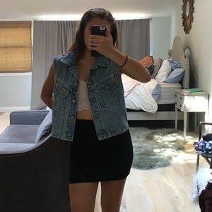 medium wash, jean vest